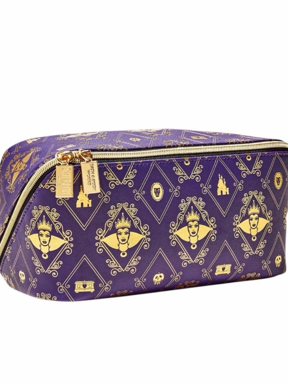 BATH & BODY WORKS DISNEY VILLAINS EVIL QUEEN COSMETIC BAG PURPLE AND GOLD TRAVEL